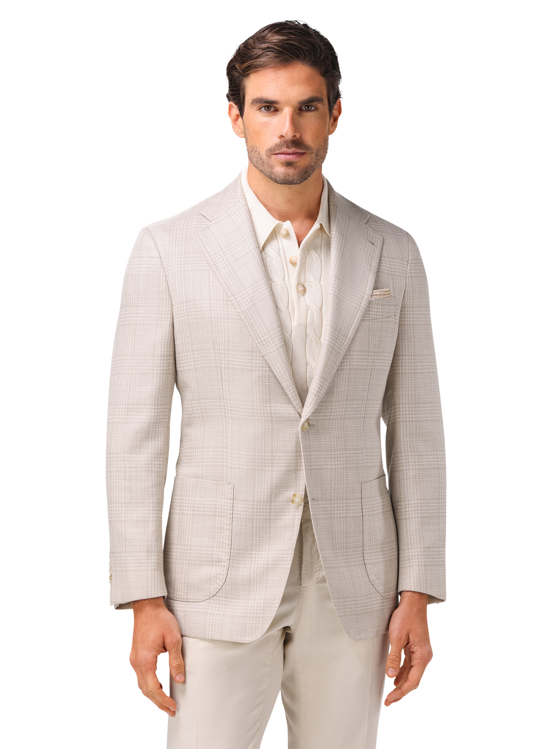 Jasje van wol, zijde en linnen | MODEL | FULL_WIDTH | TAUPE BEIGE