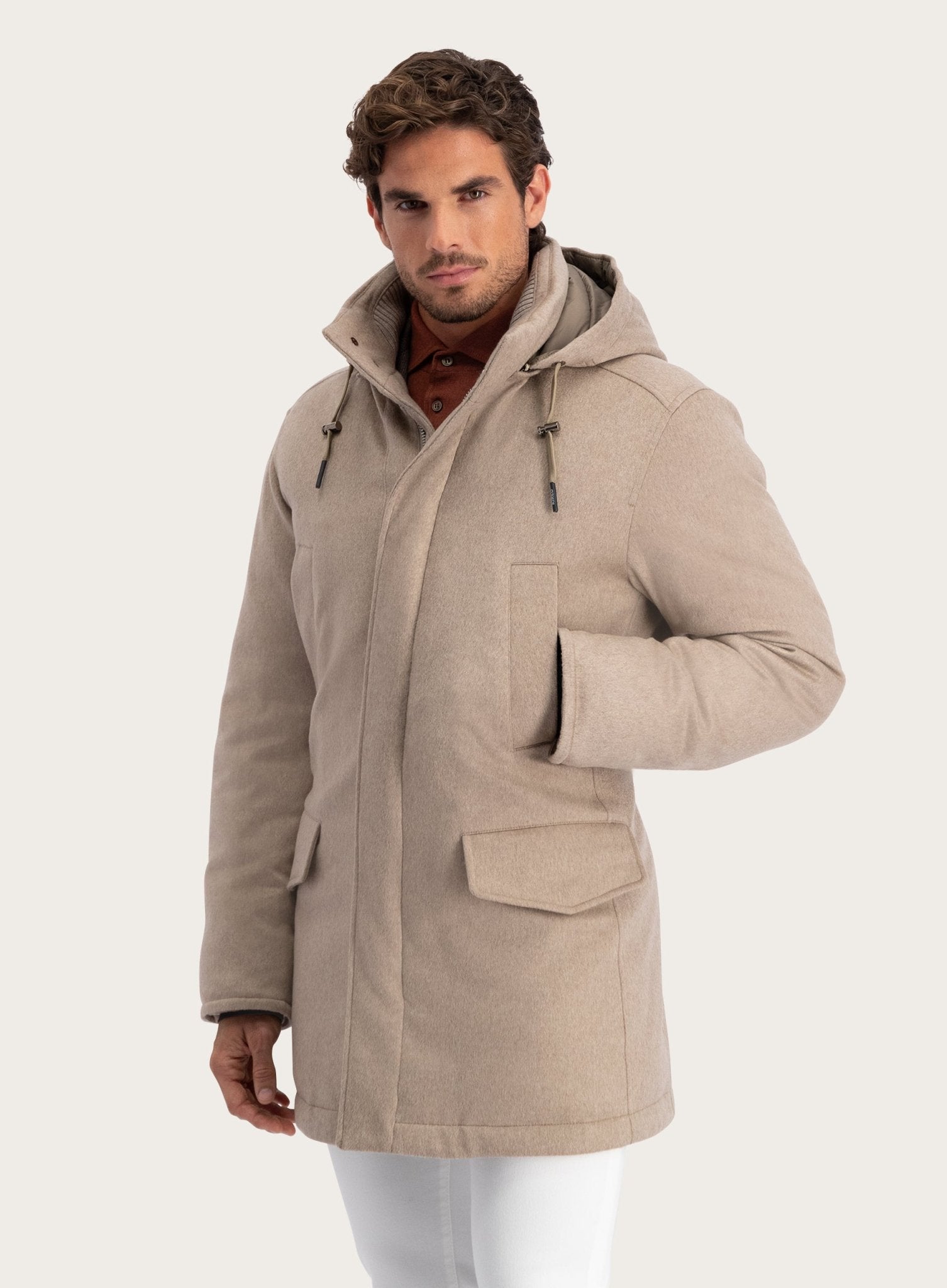 Jas van cashmere | TAUPE