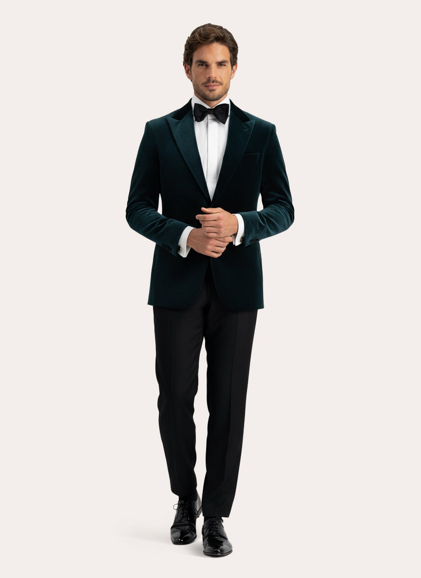 Slim-fit colbert van velours | MODEL | FULL_WIDTH | Groen