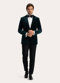 Slim-fit colbert van velours | MODEL | FULL_WIDTH | Groen