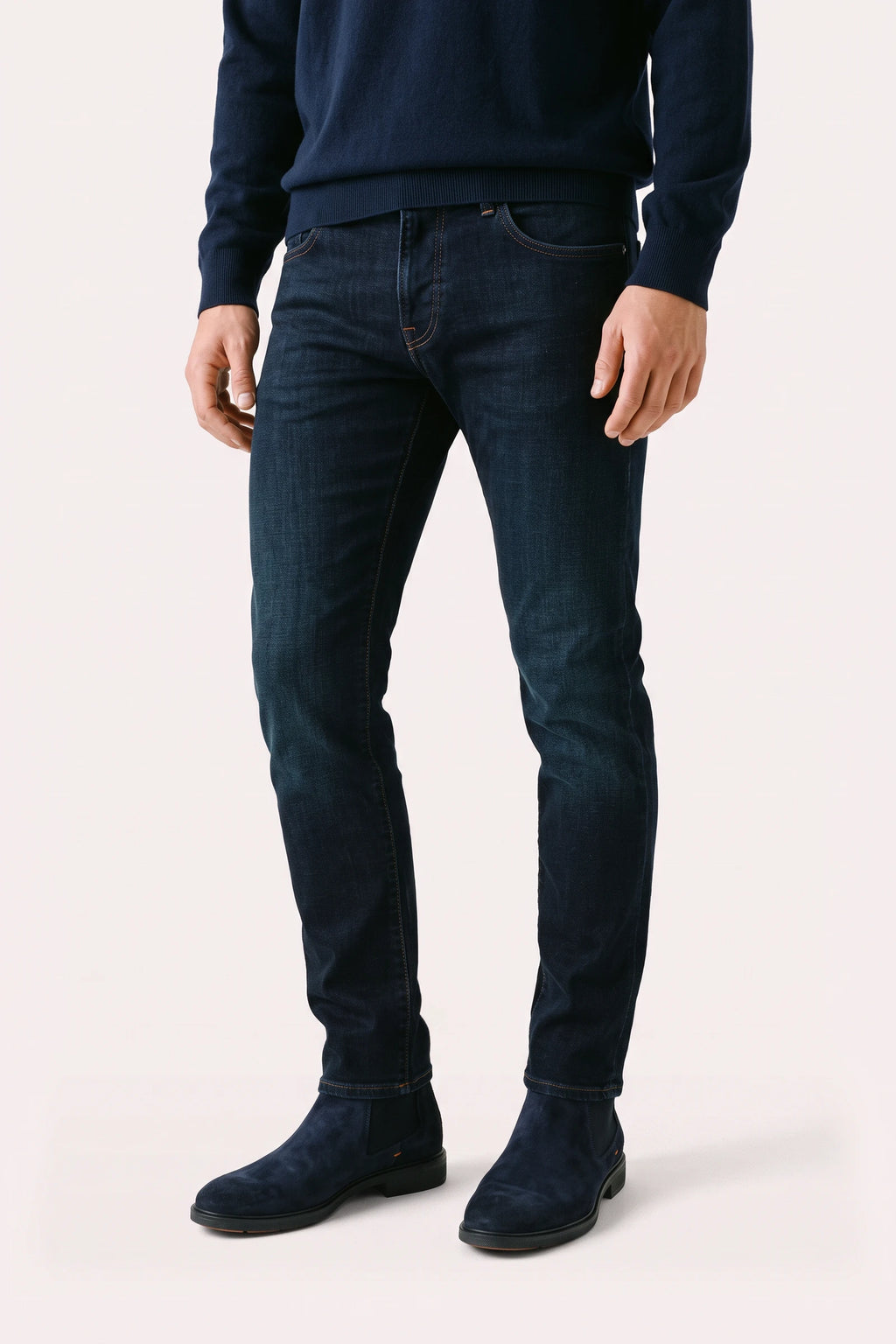 Jeans uomo Nick in cotone stretch | FULL_WIDTH | BLUE NAVY