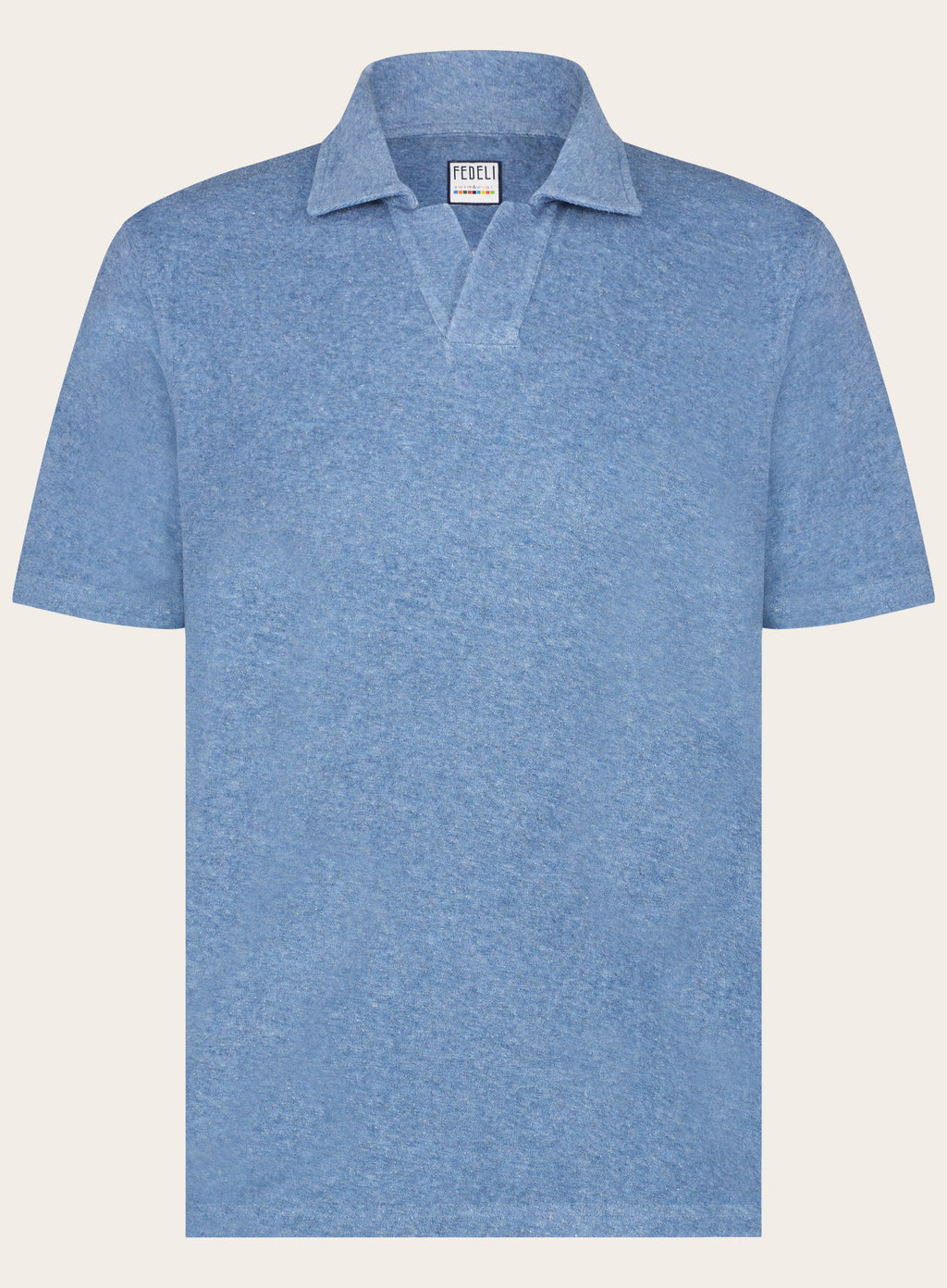 Buttonless badstof polo | L.Blauw
