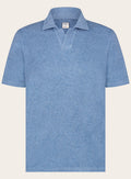 Buttonless badstof polo | L.Blauw