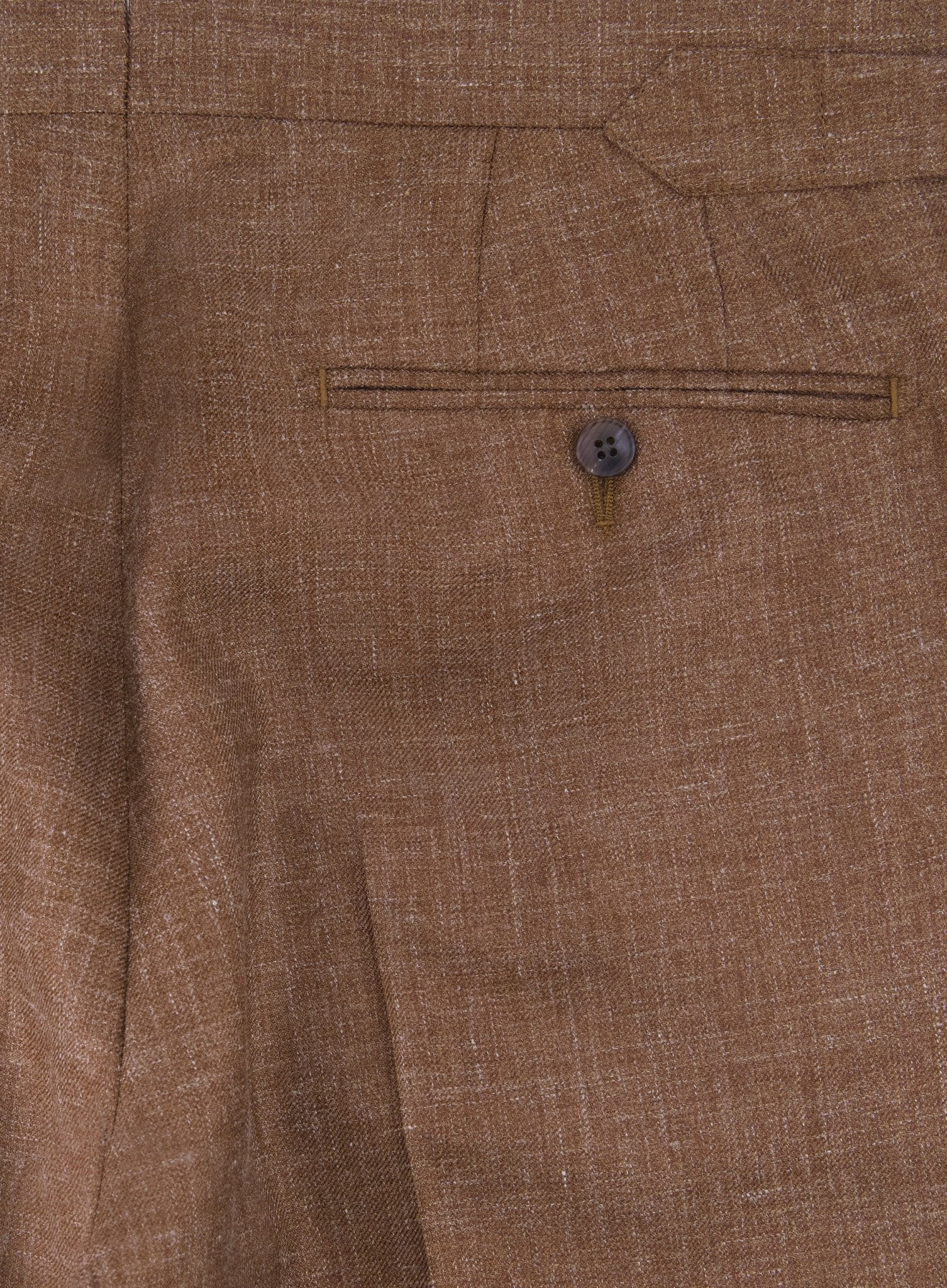 Pantalon van wol, zijde en linnen | Roest