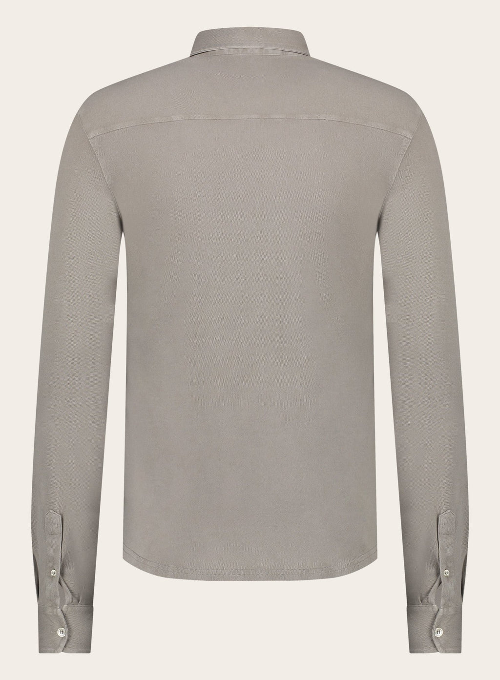 Poloshirt met lange mouwen van katoen | TAUPE