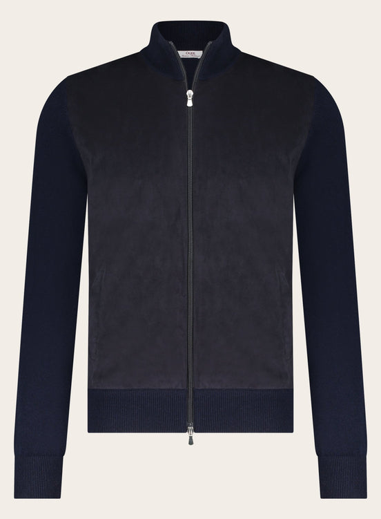 Slim-fit wollen zip jack | BLUE NAVY