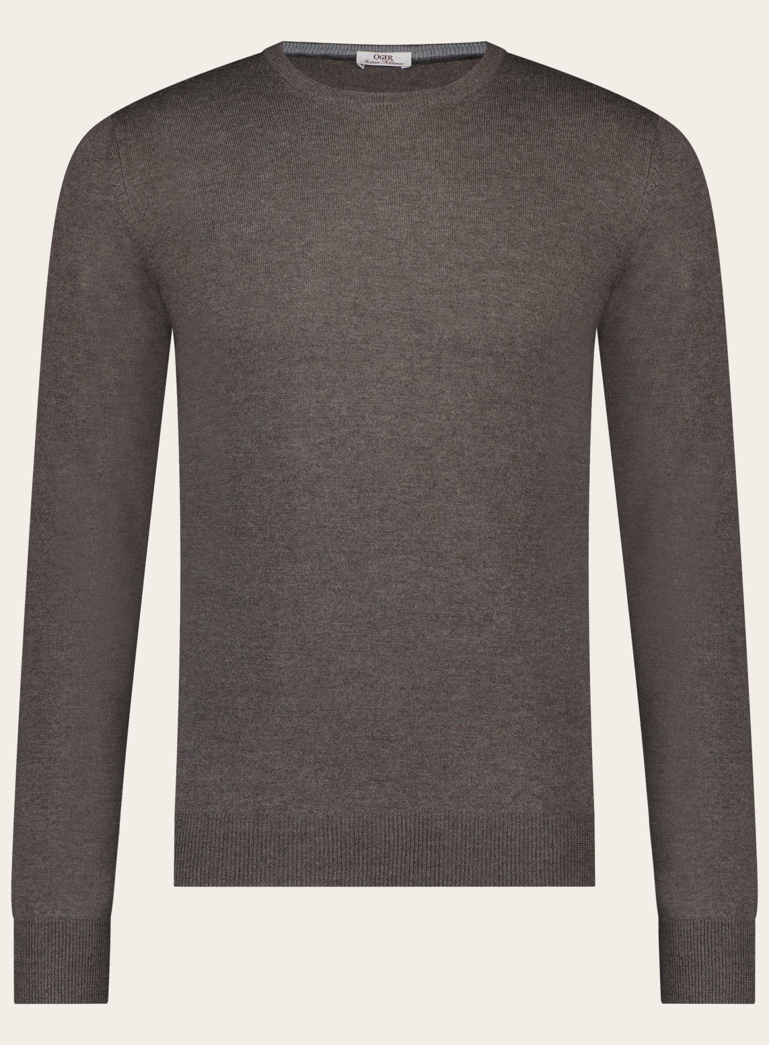 Virgin wollen ronde hals trui | TAUPE