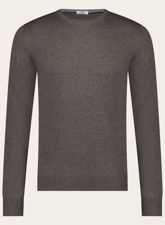 Virgin wollen ronde hals trui | TAUPE