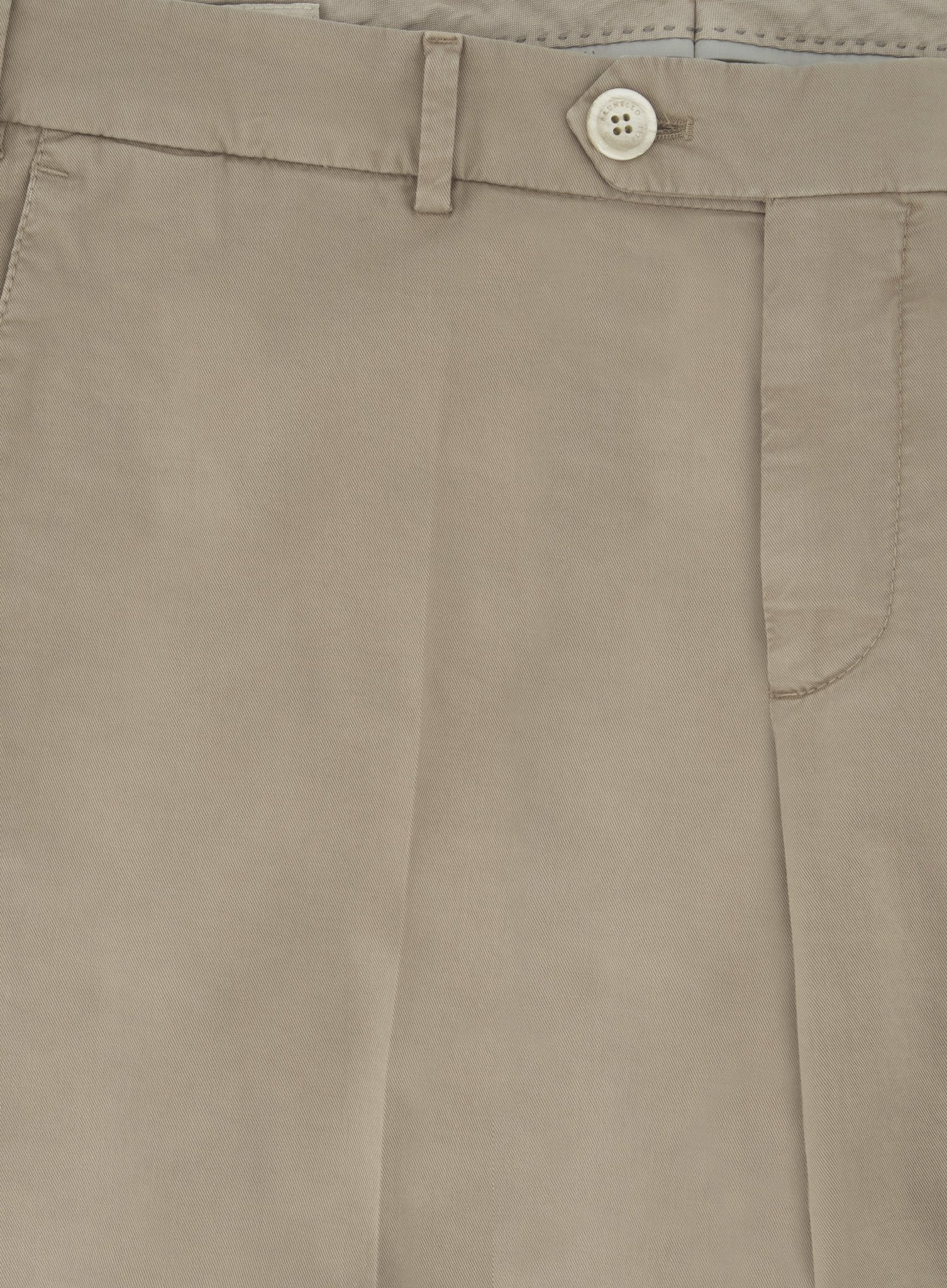 Pantalon van katoen en elastaan | Licht Bruin