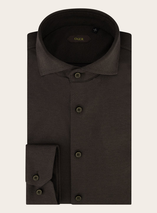 Schmal geschnittenes Twill-Hemd aus Baumwolle