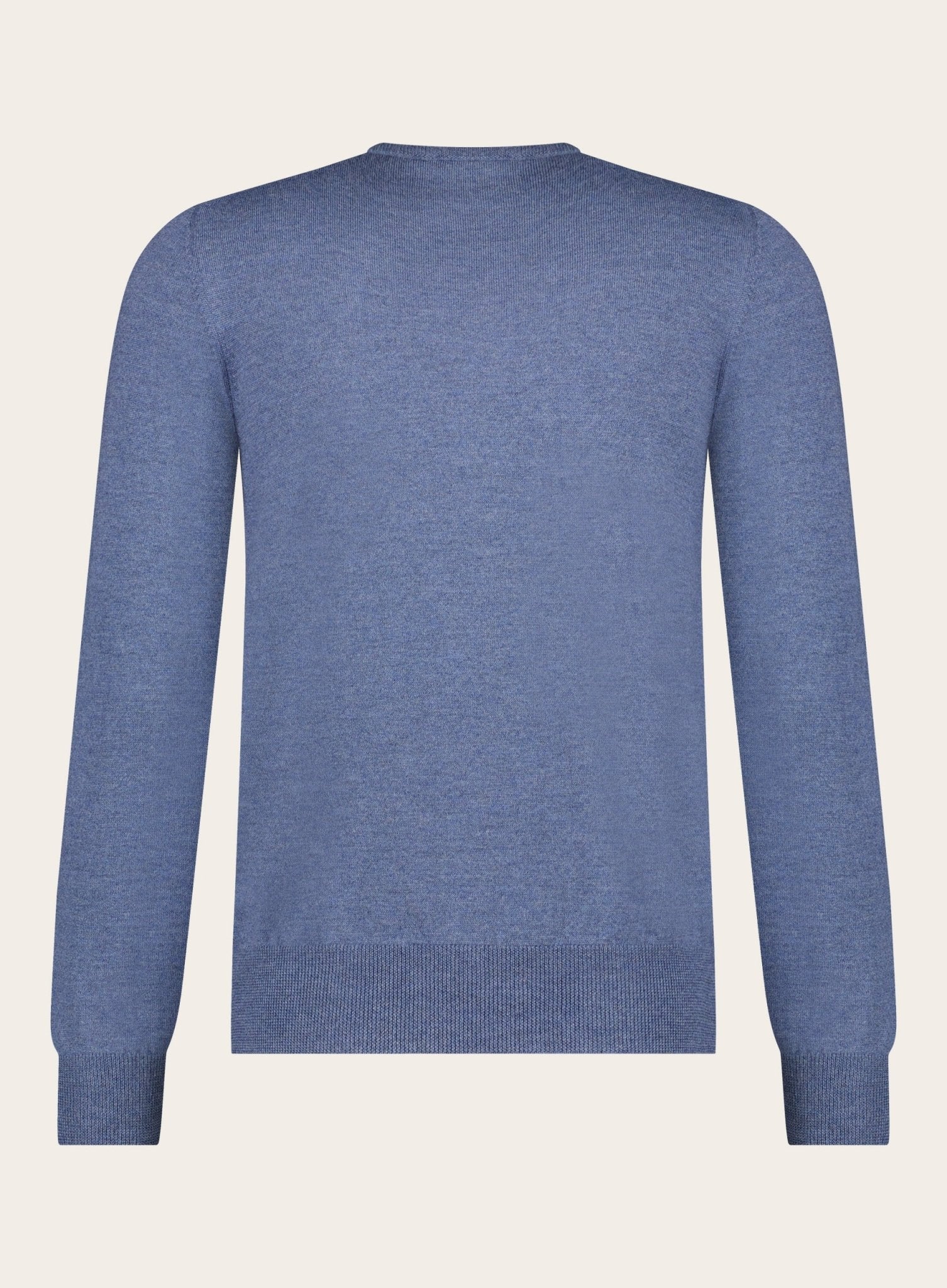 Virgin wollen ronde hals trui | JEANS BLAUW