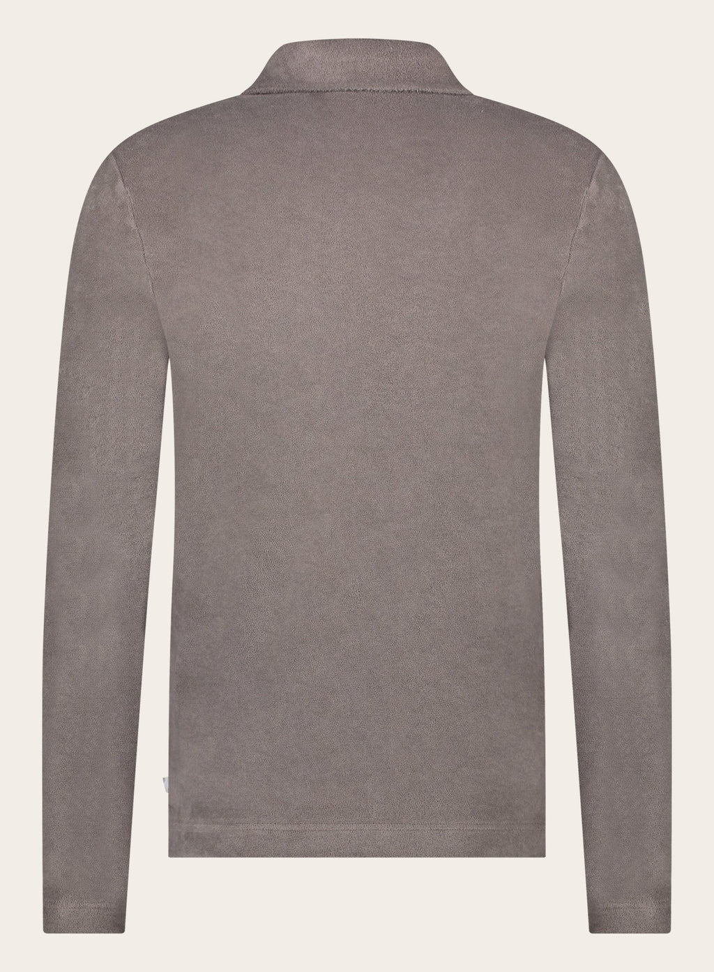 Poloshirt met lange mouwen van badstof | TAUPE