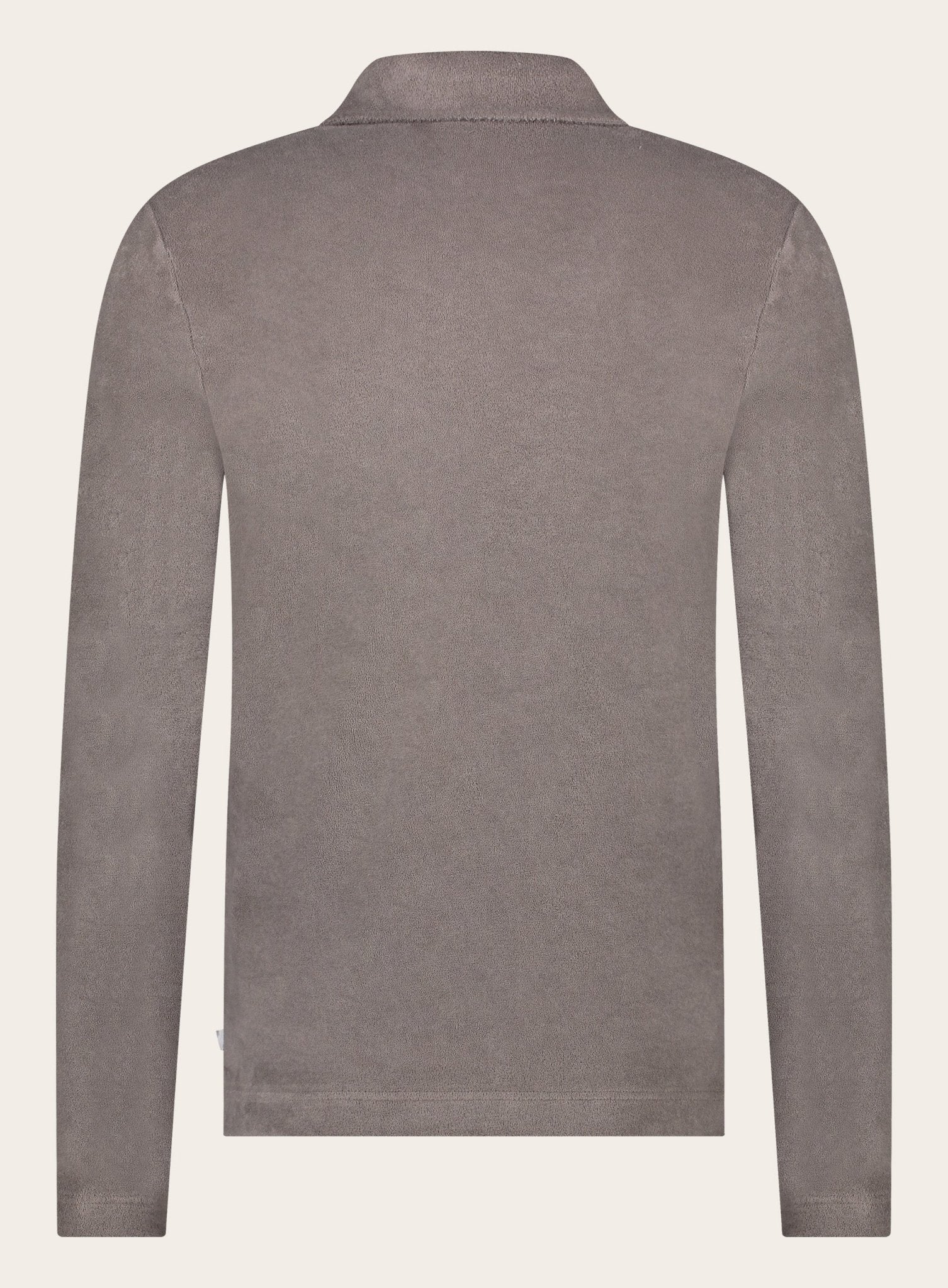 Poloshirt met lange mouwen van badstof | TAUPE
