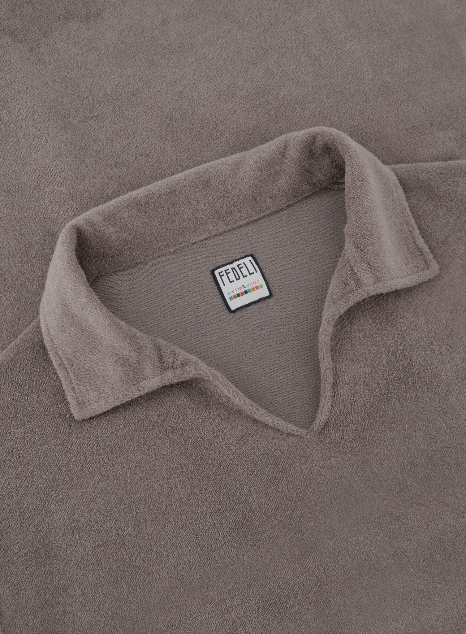 Poloshirt met lange mouwen van badstof | FULL_WIDTH | TAUPE