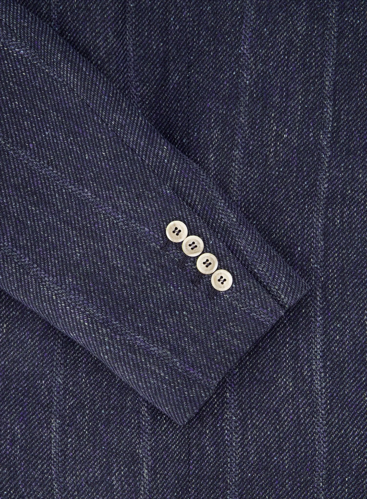 Jasje van linnen, zijde en wol | Blauw