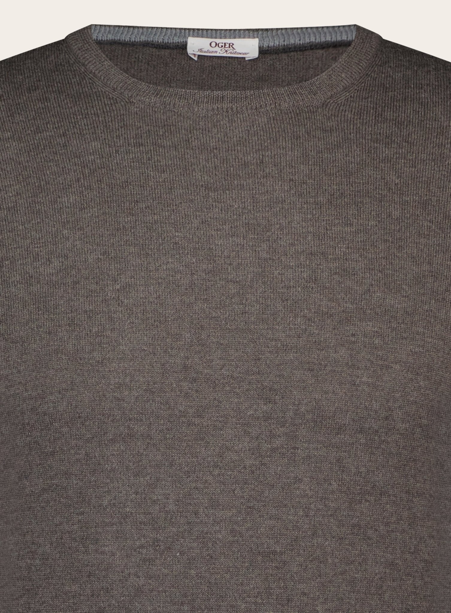 Virgin wollen ronde hals trui | TAUPE