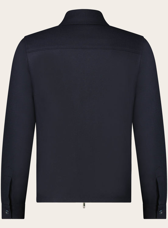 Regular-fit cashmere overshirt | BLUE NAVY