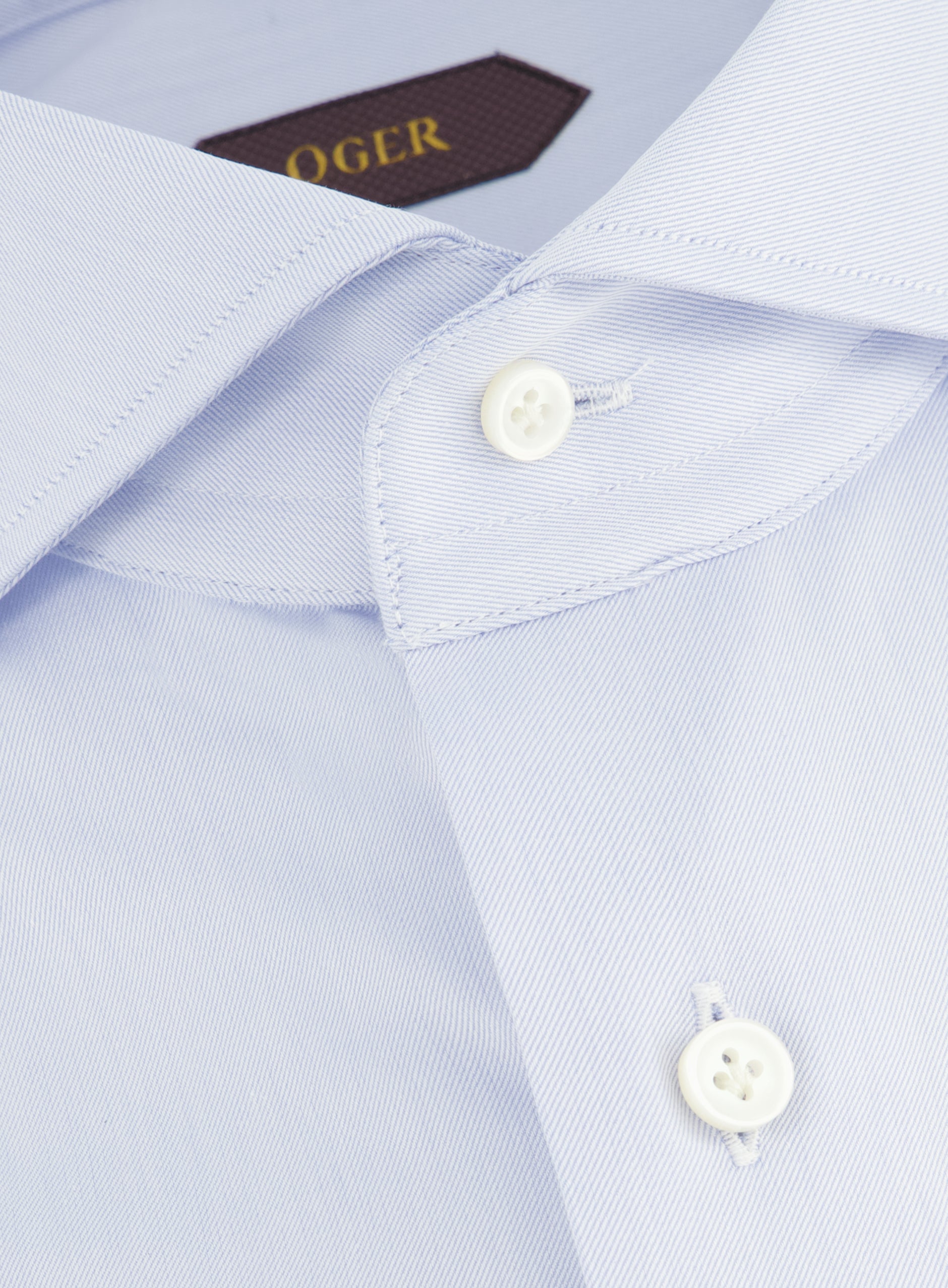 Slim-fit twill overhemd | L.Blauw