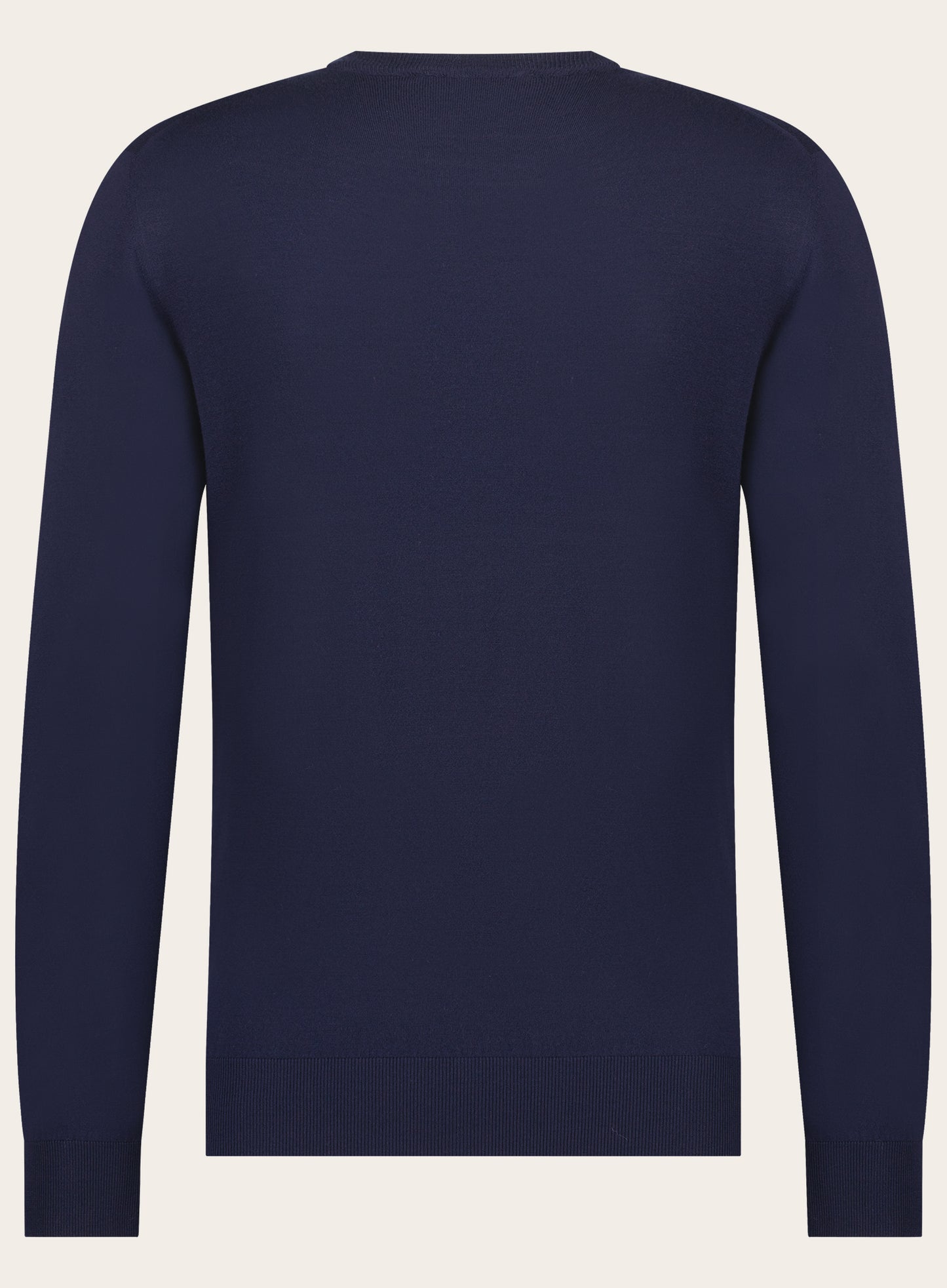 Slim-fit wollen ronde hals trui | BLUE NAVY