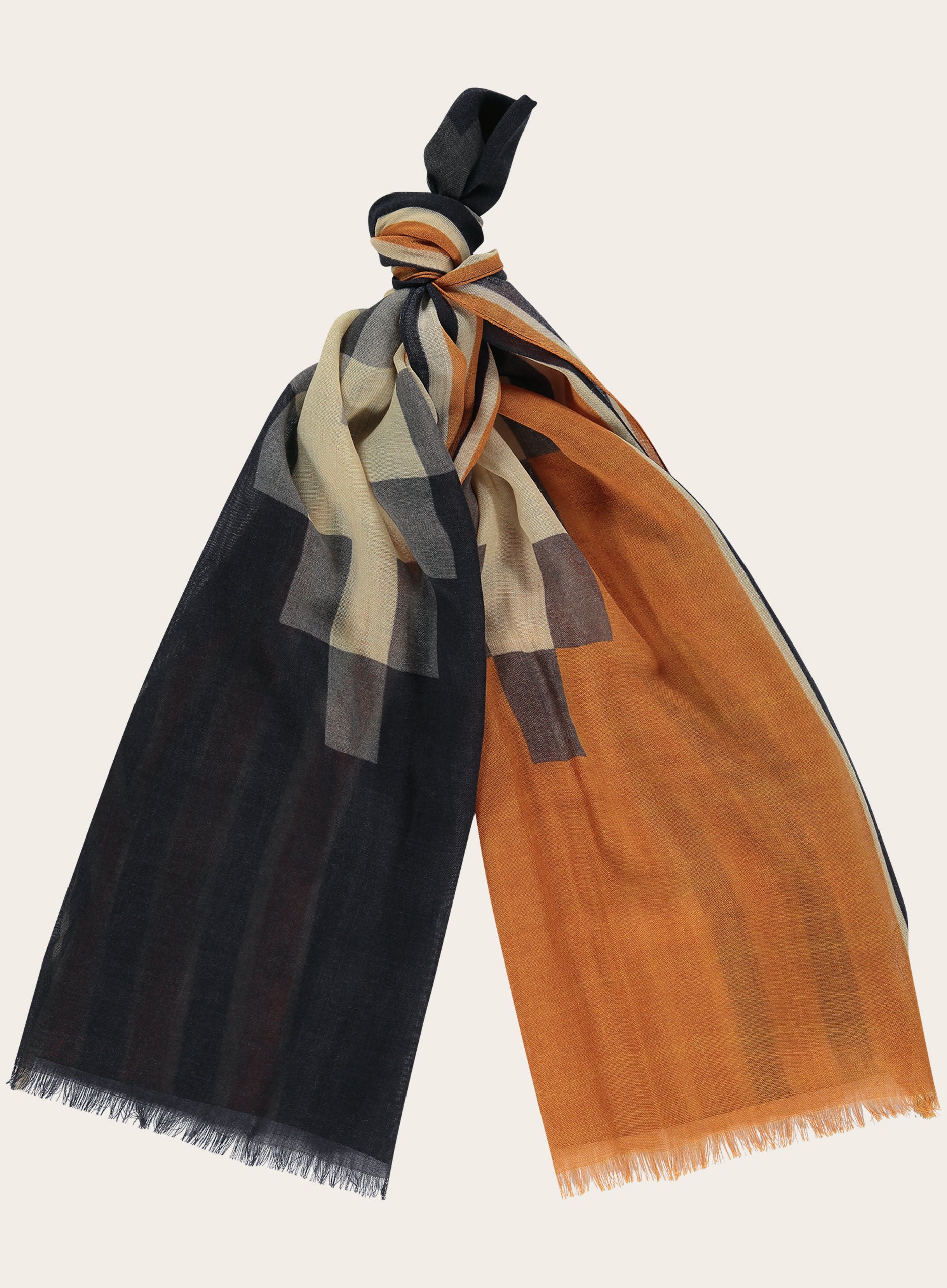 Wollen shawl met dessin | Multicolor