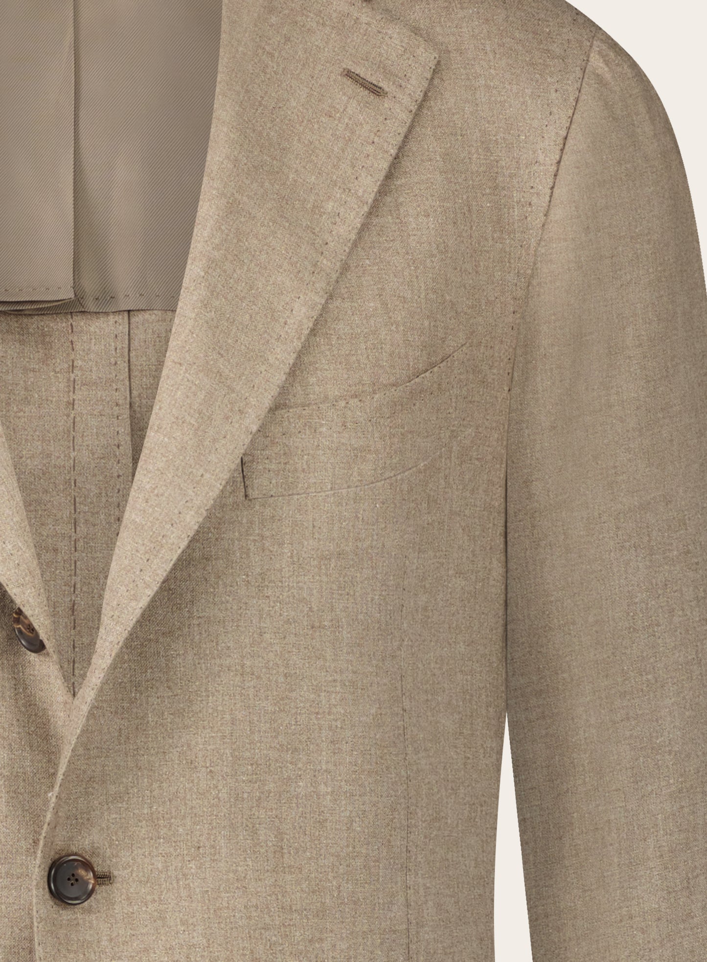 Handgemaakt zijden-cashmere jasje | Beige