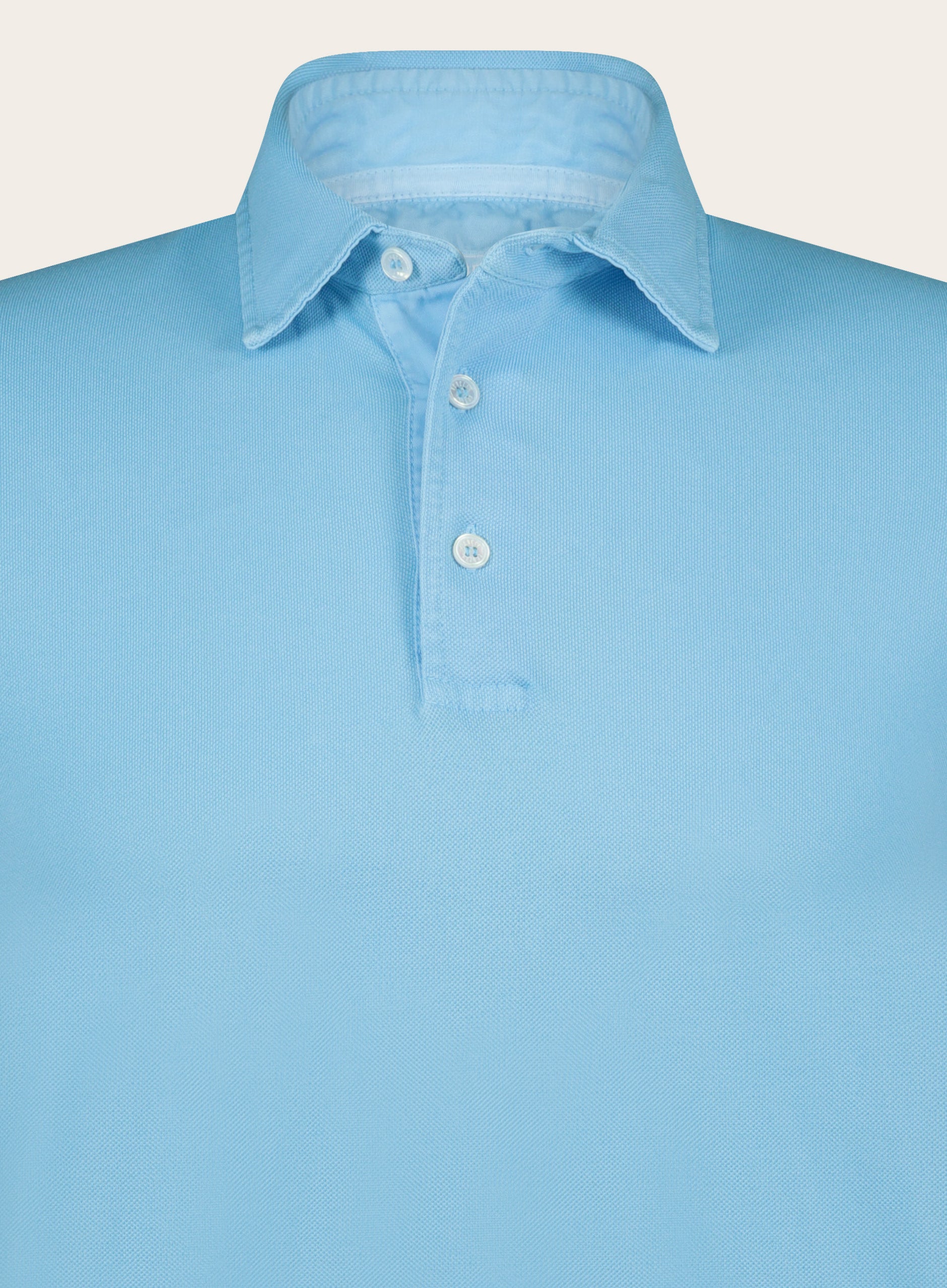 Katoenen polo met korte mouwen | FULL_WIDTH | IJSBLAUW