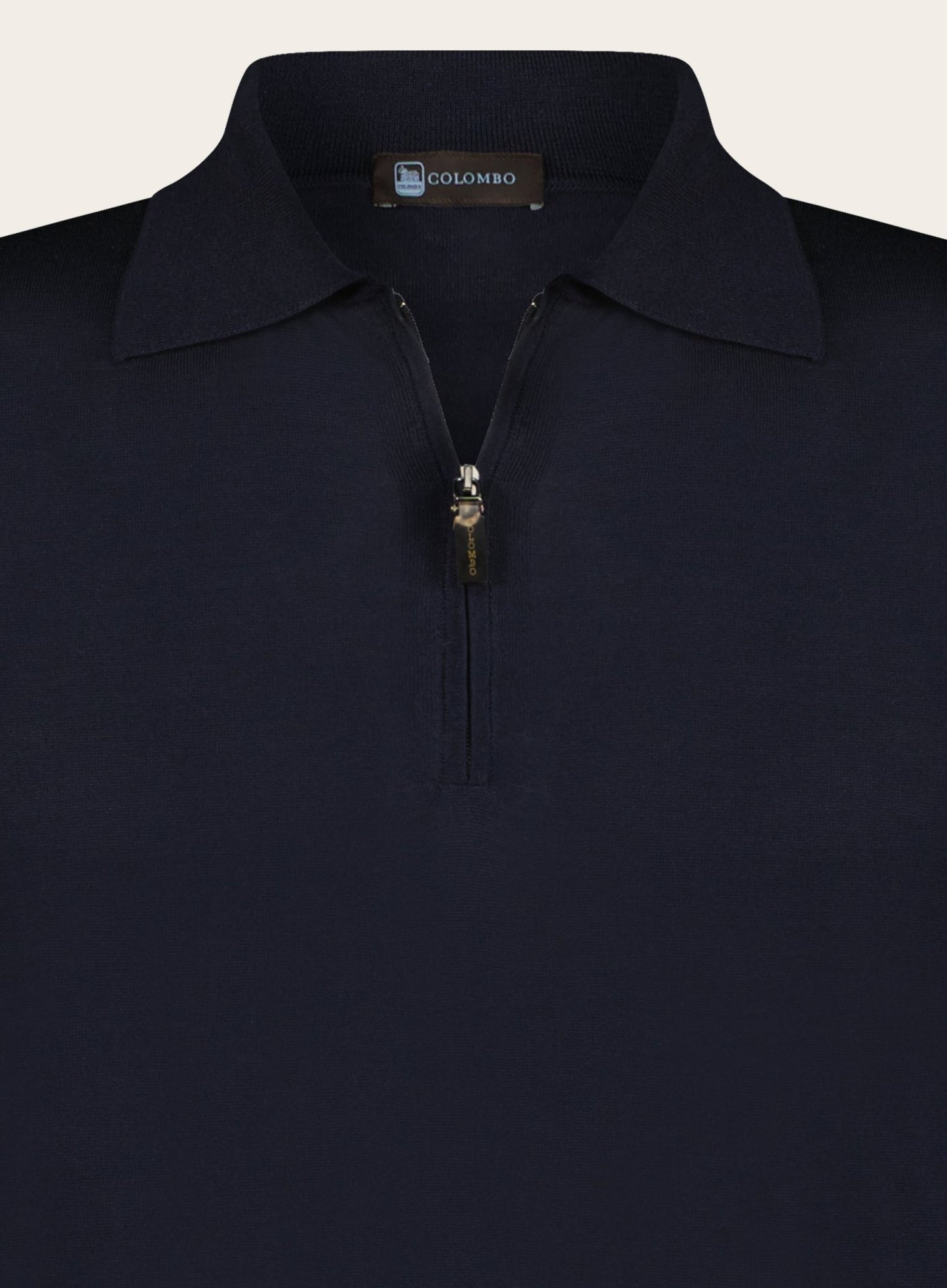 Zijden slim-fit polo | BLUE NAVY