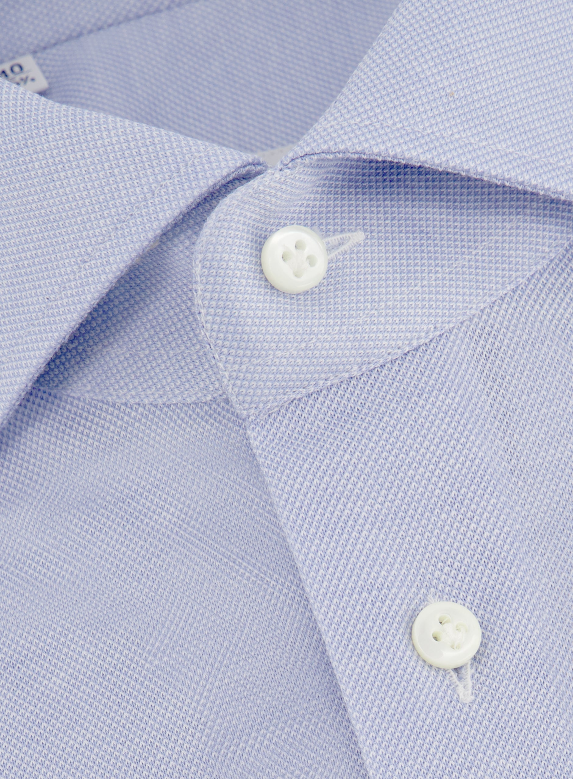 Regular-fit stretch piqué overhemd | L.Blauw