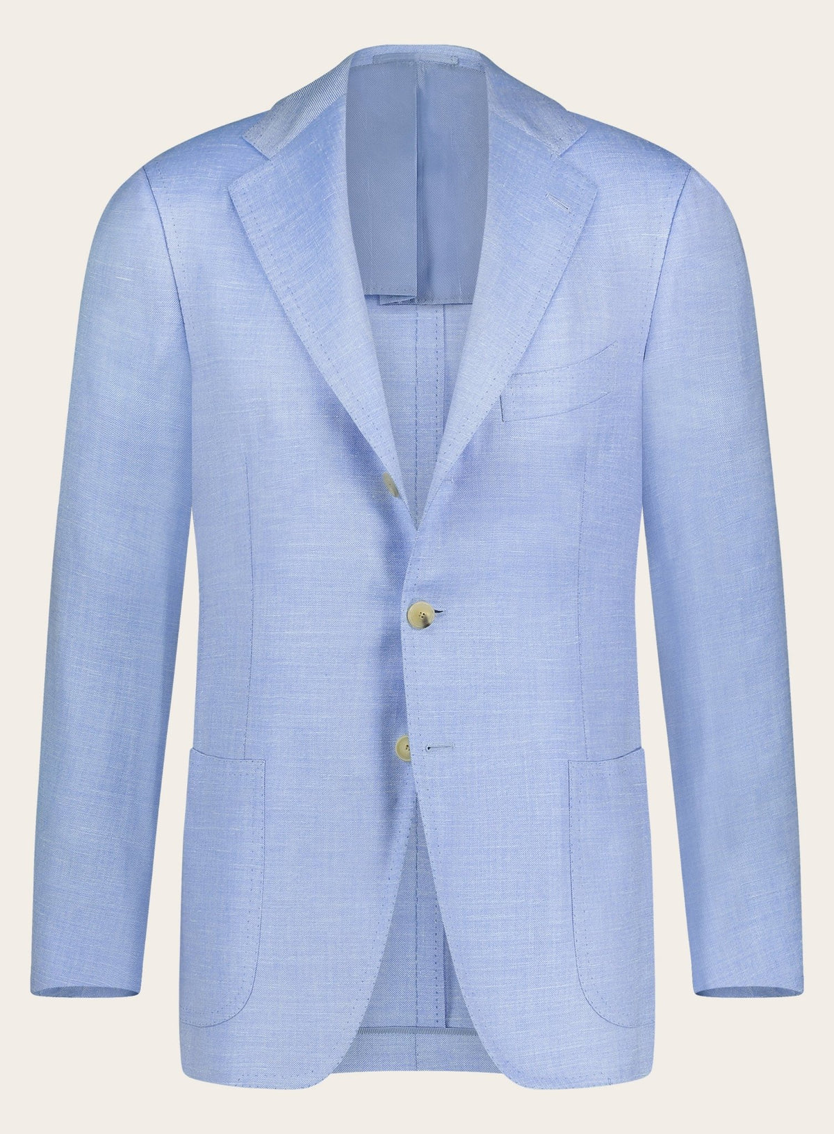 Handgemaakte colbert in cashmere zijde linnen | L.Blauw