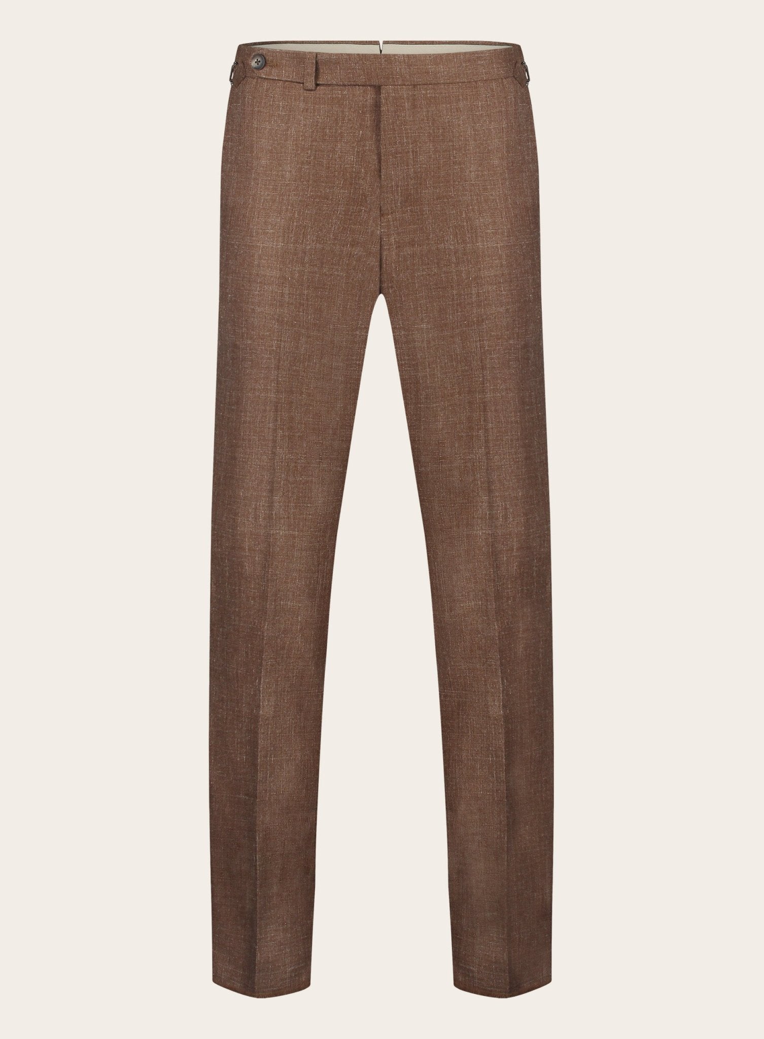 Pantalon van wol, zijde en linnen | Roest