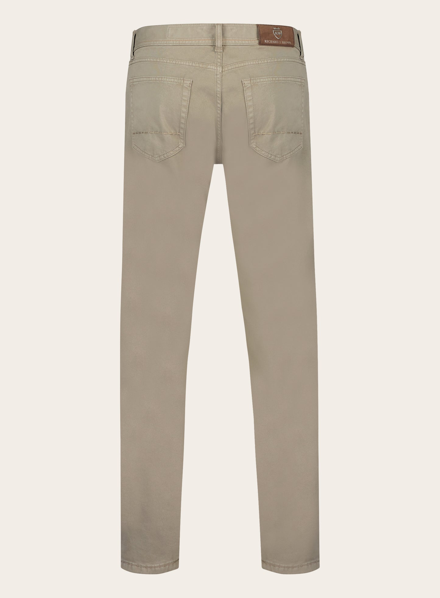 Slim-fit katoenen-cashmere 5-pocket | TAUPE