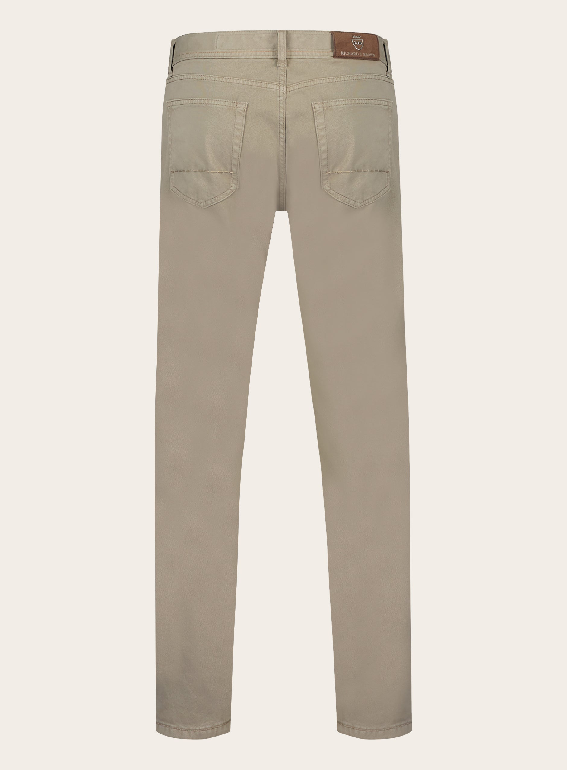 Slim-fit katoenen-cashmere 5-pocket | TAUPE