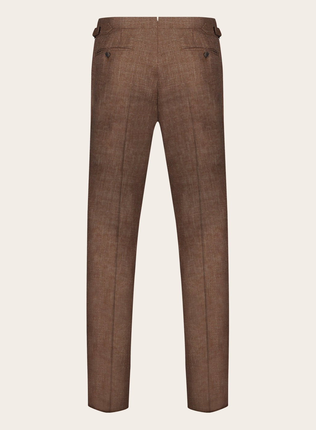 Pantalon van wol, zijde en linnen | Roest