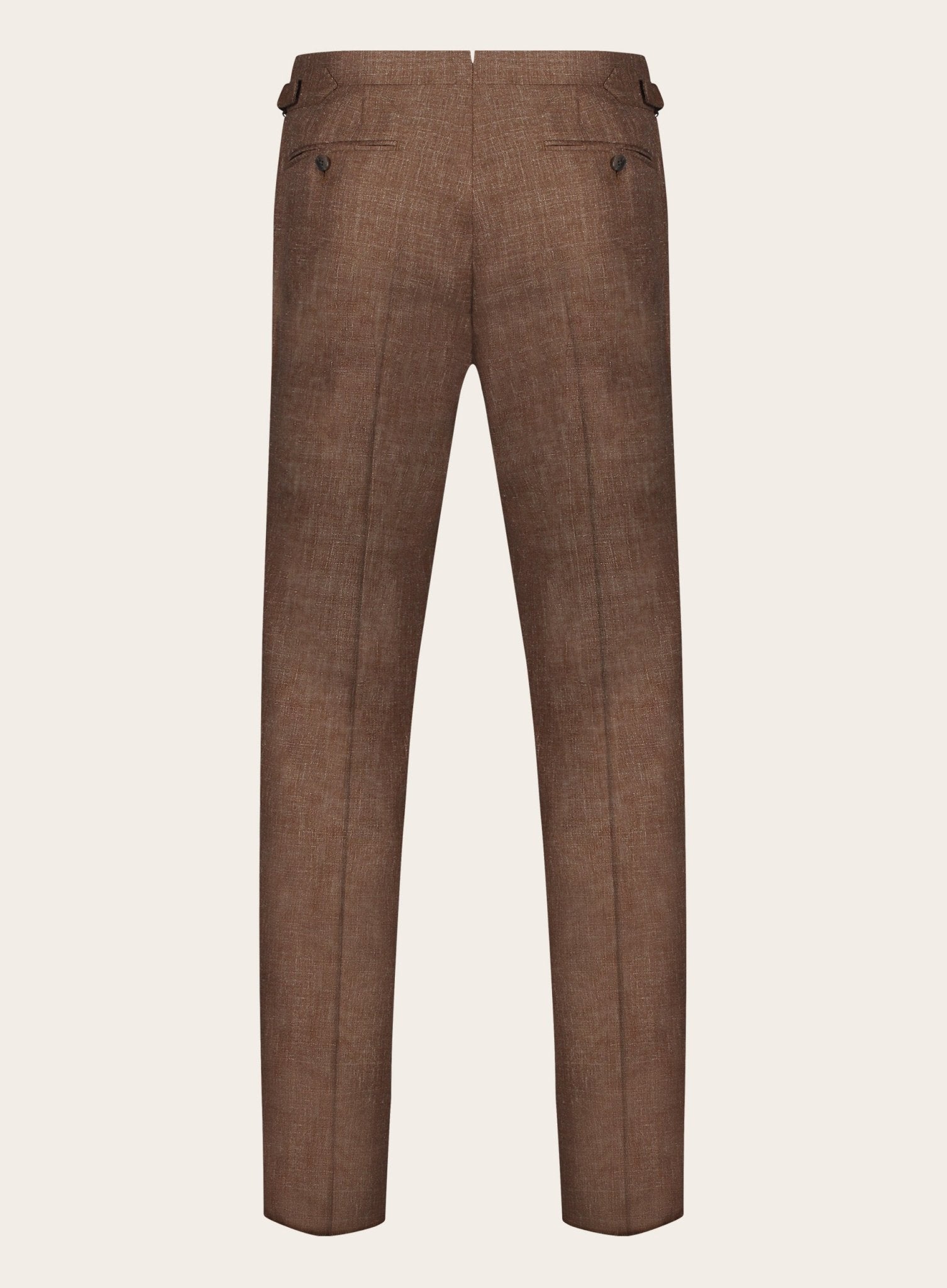 Pantalon van wol, zijde en linnen | Roest