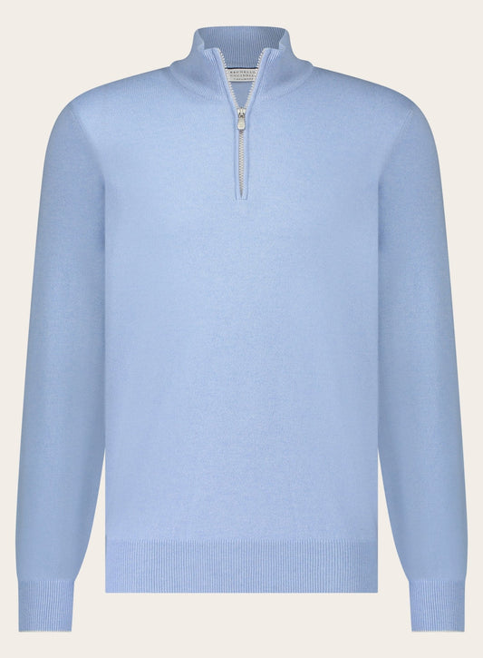 Half-zip trui van cashmere | L.Blauw