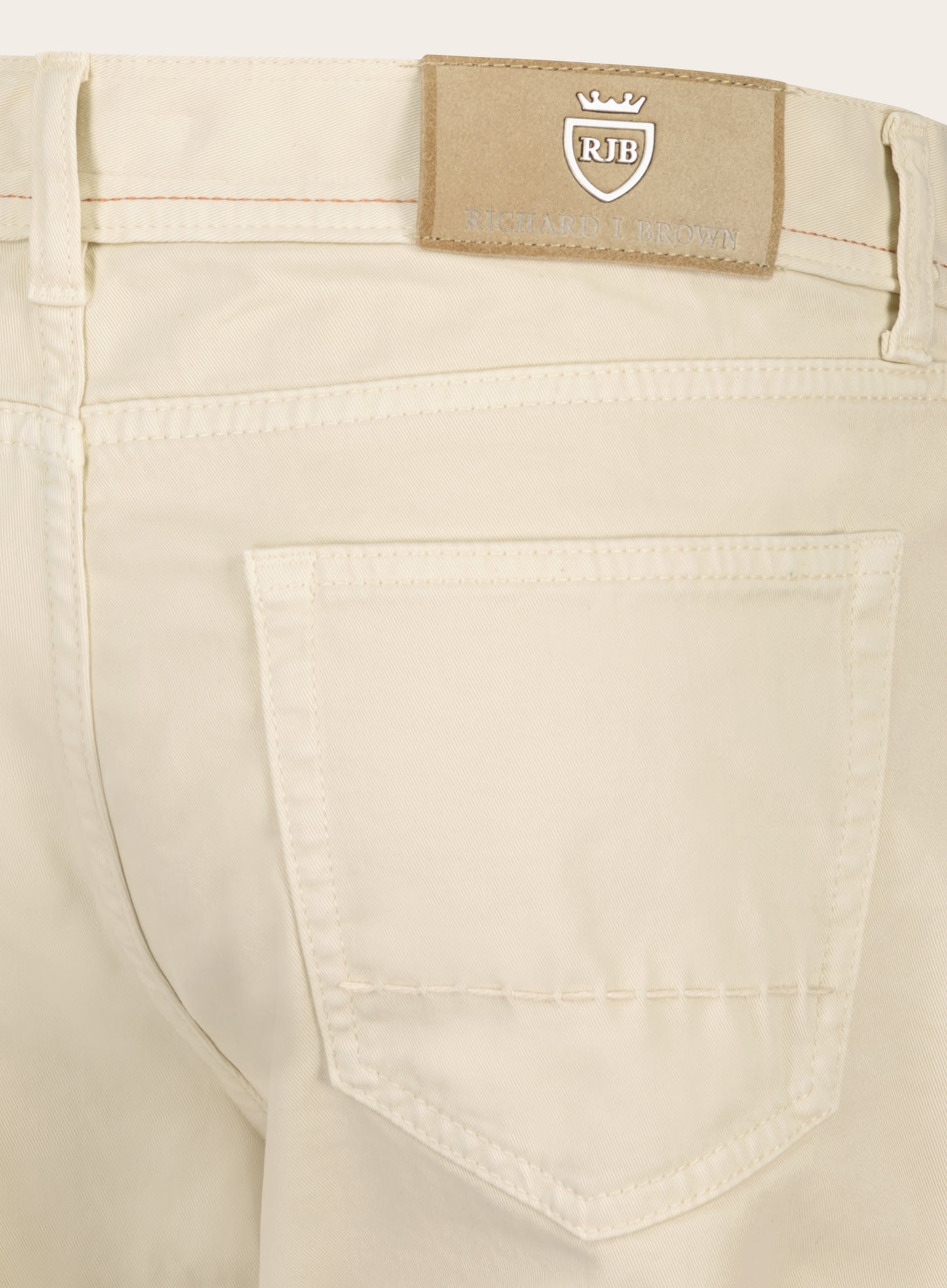 Slim-fit katoenen-cashmere 5-pocket | Beige