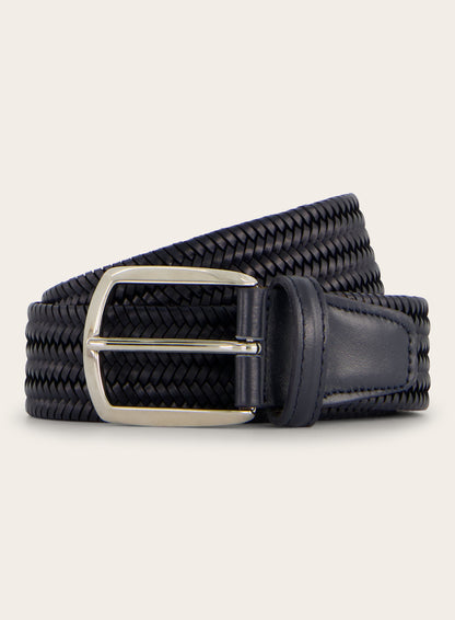 Gevlochten riem | D.blauw
