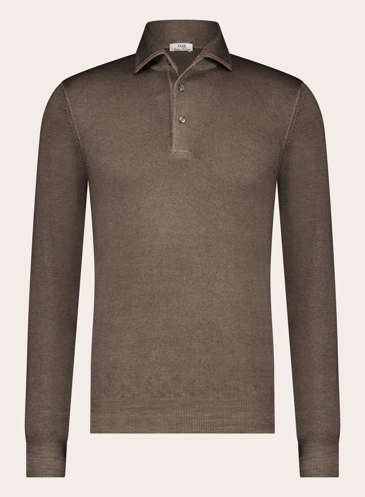 Slim-fit lange mouwen polo