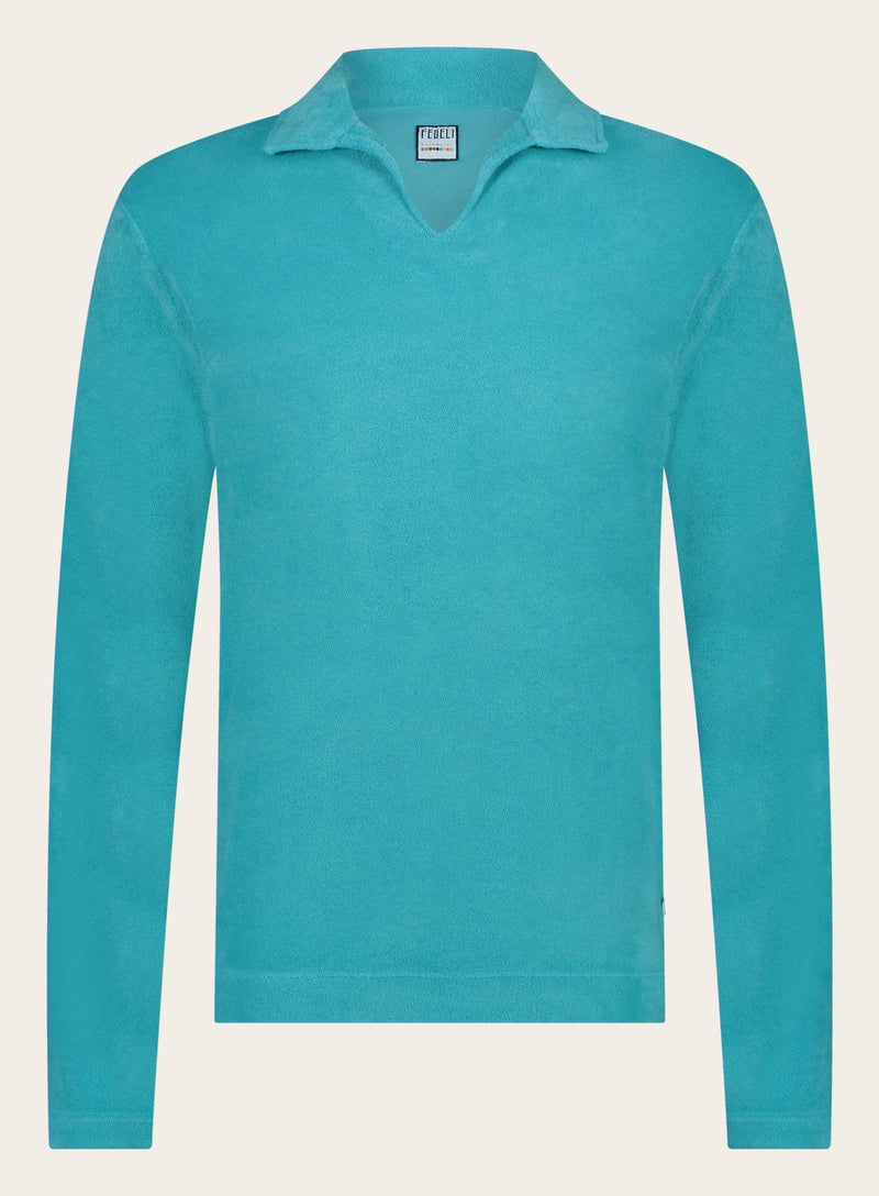 Poloshirt mit langen Ärmeln aus Frottee