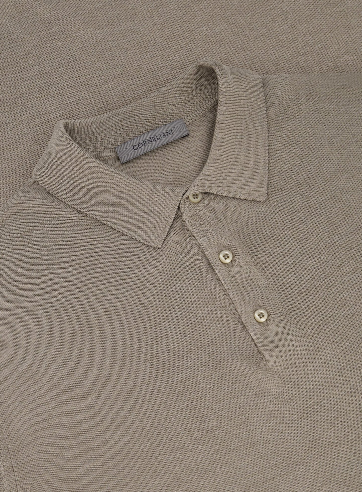 Polo shirt met korte mouwen van zijde | TAUPE