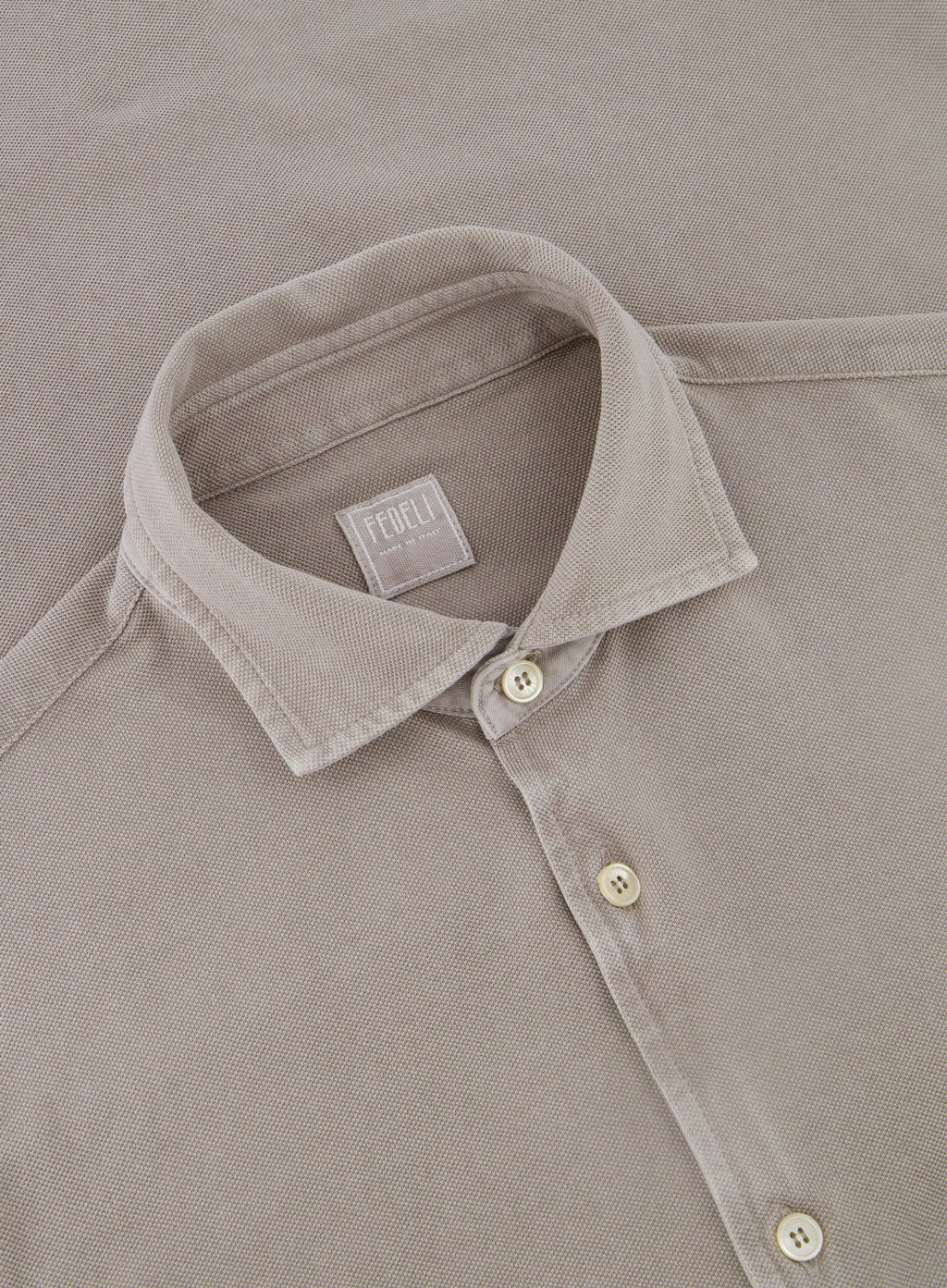 Poloshirt met lange mouwen van katoen | FULL_WIDTH | TAUPE