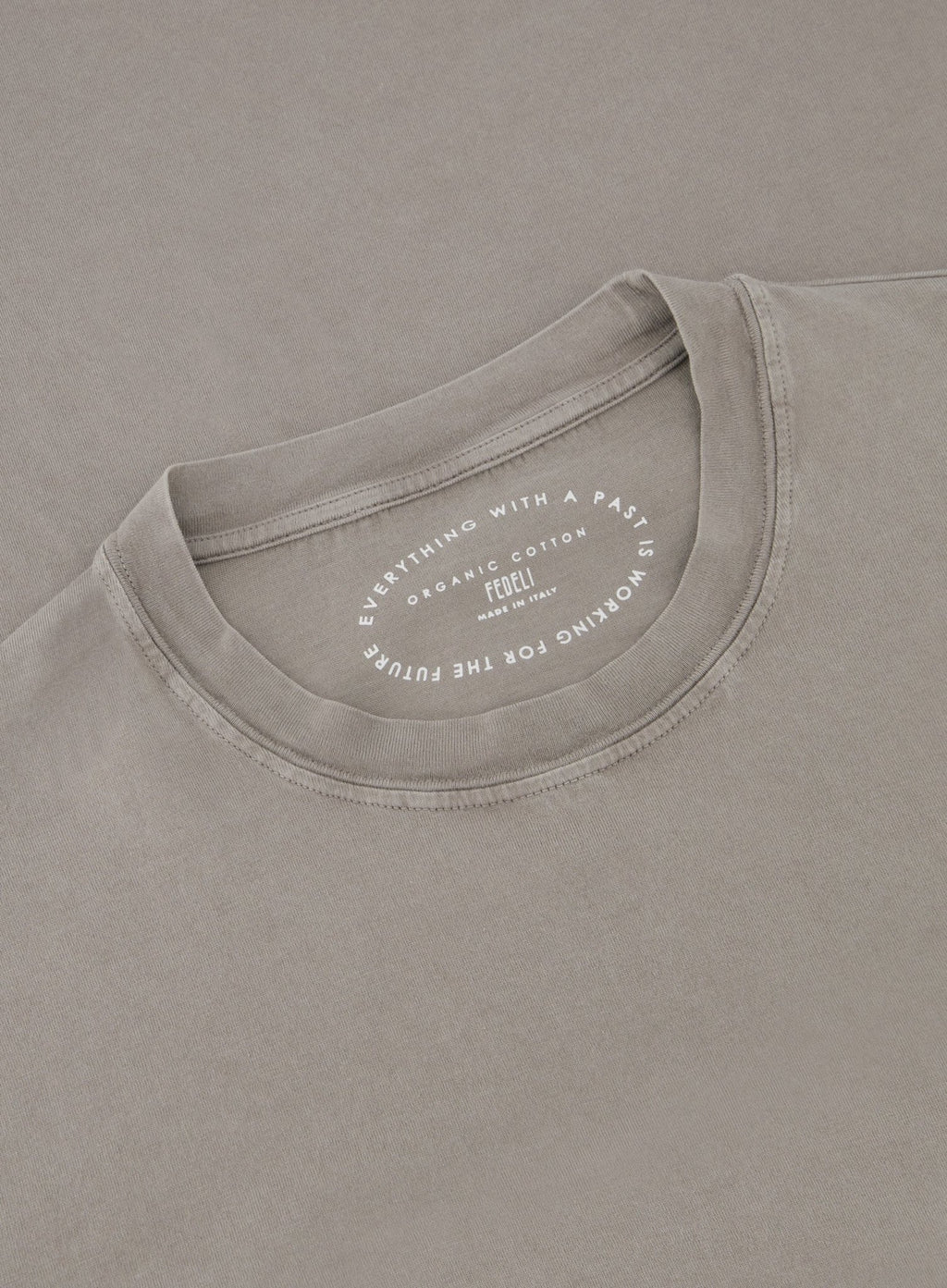 Crewneck T-shirt van katoen | TAUPE