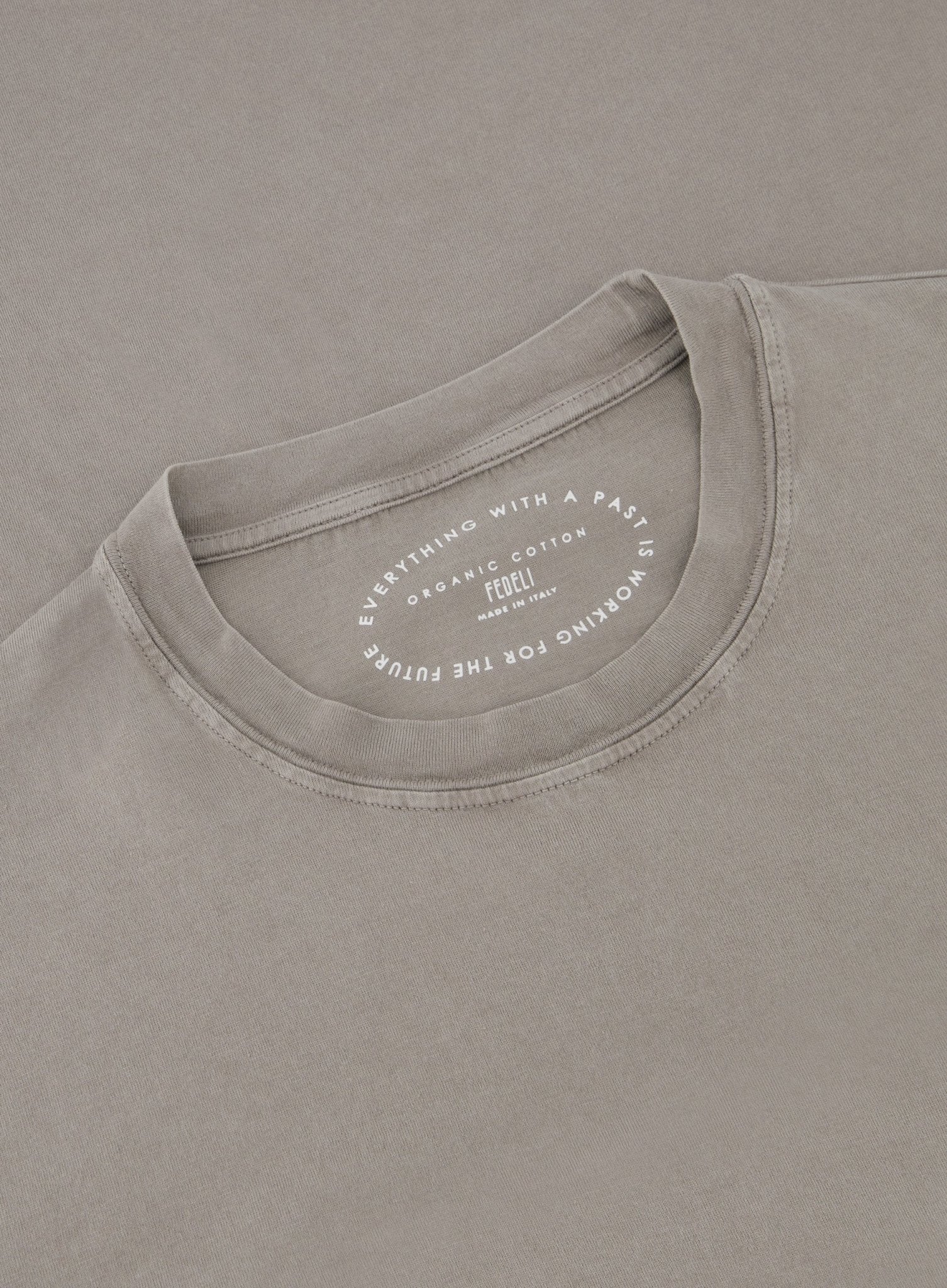 Crewneck T-shirt van katoen | TAUPE