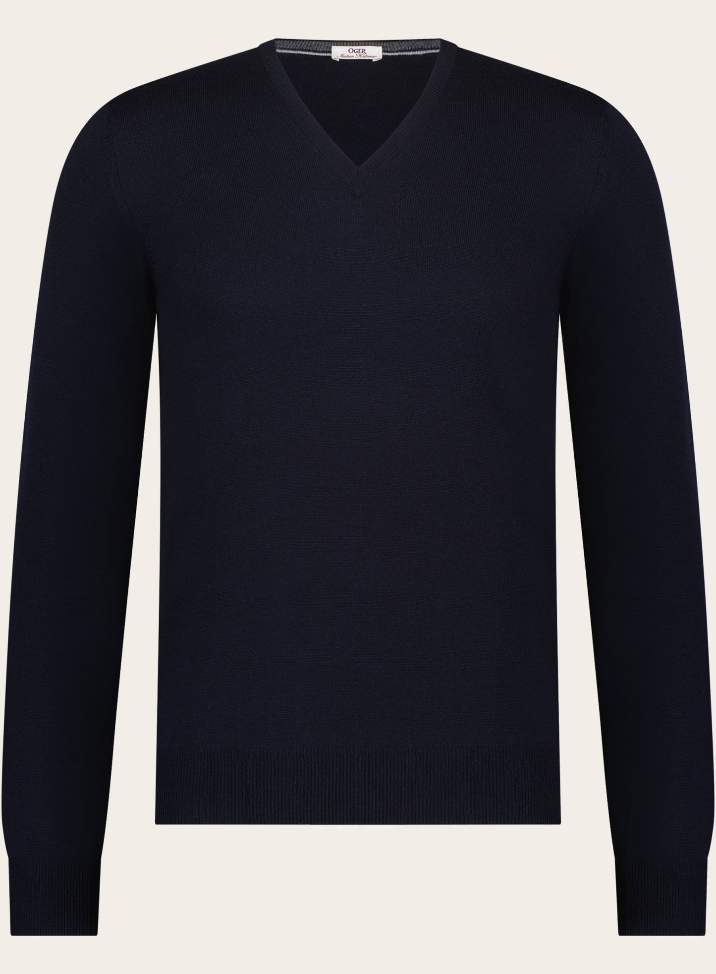 Virgin-wollen V-hals trui | BLUE NAVY