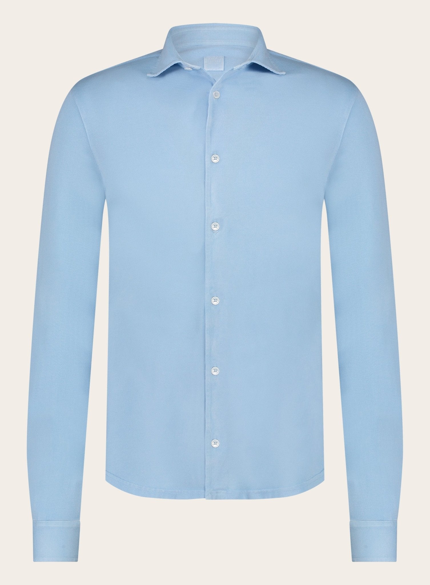 Poloshirt met lange mouwen van katoen | L.Blauw