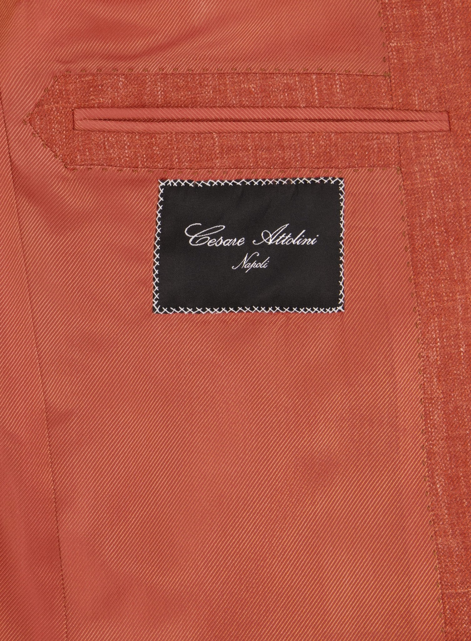 Handgemaakt jasje van cashmere en zijde | Roest