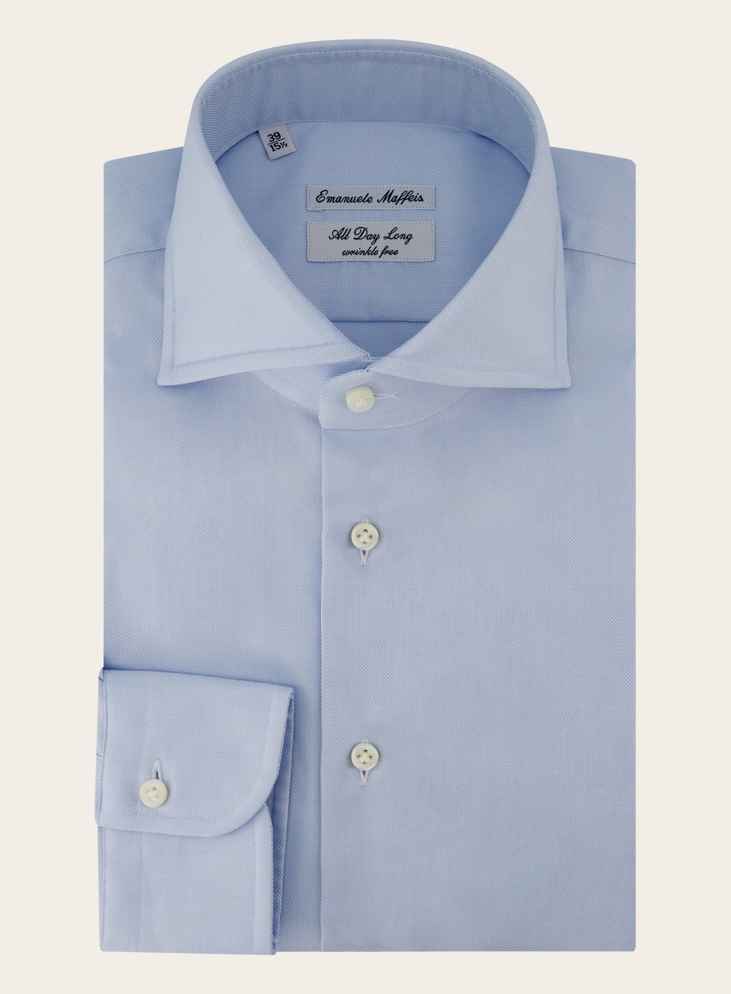 Kreukvrij shirt van katoen | L.Blauw
