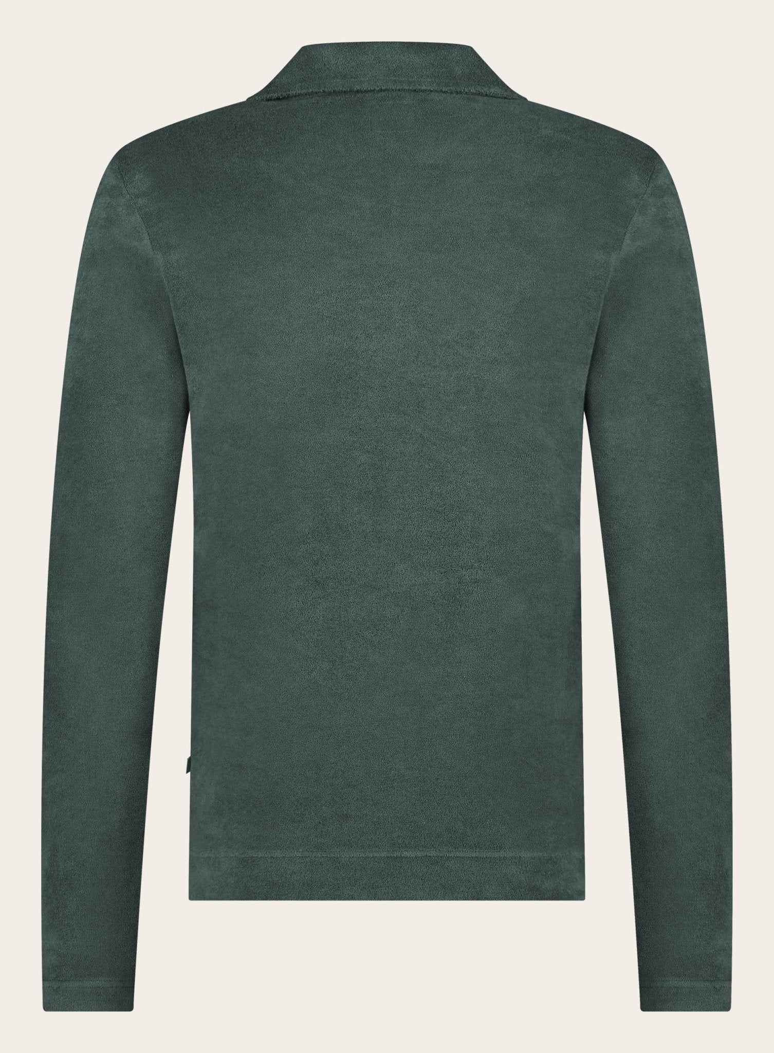 Poloshirt met lange mouwen van badstof | Groen