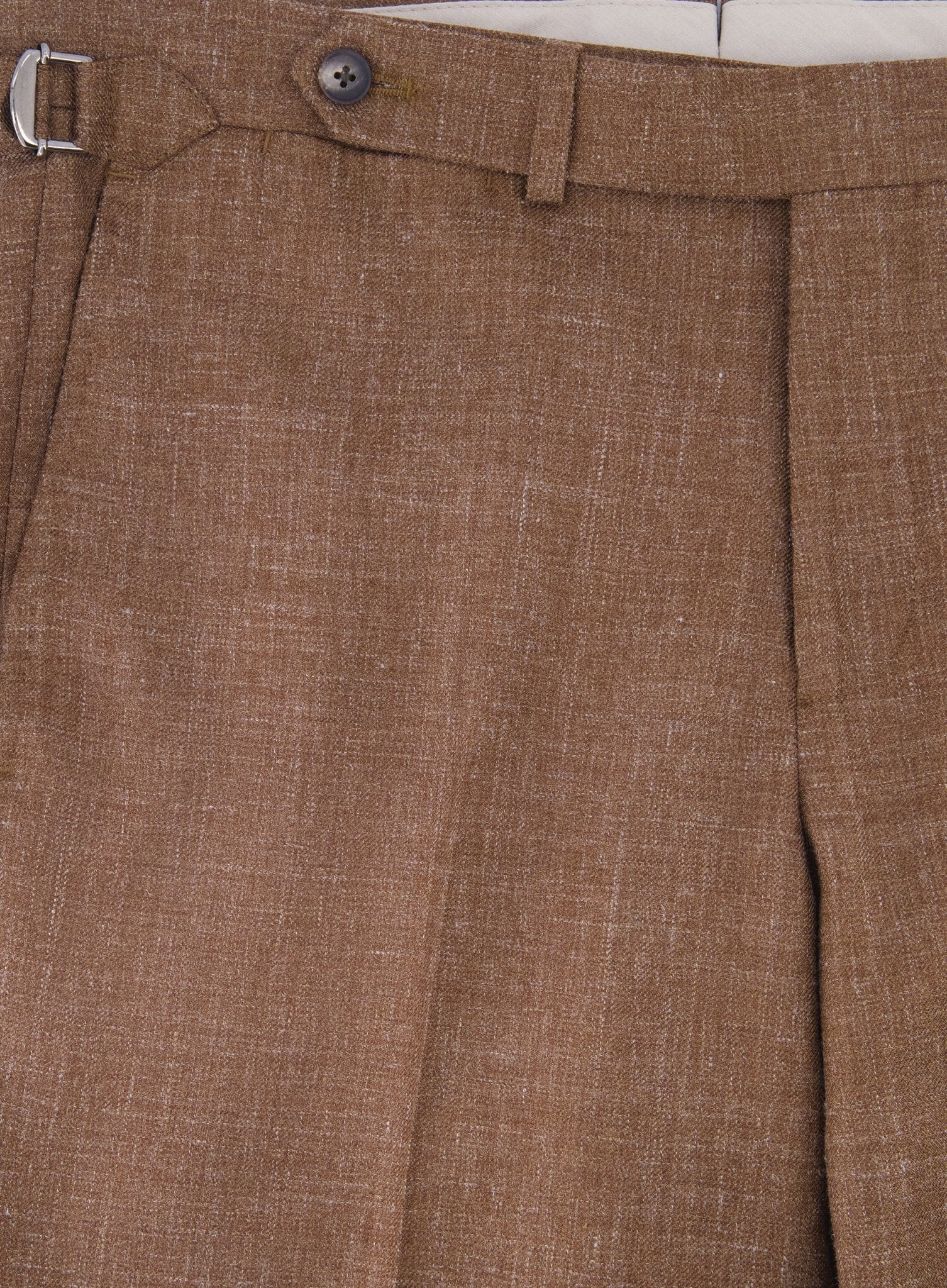 Pantalon van wol, zijde en linnen | FULL_WIDTH | Roest