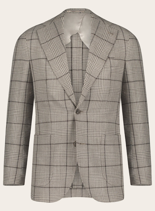Checked jacket made of wool and silk
